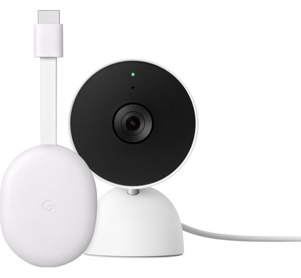 Google Chromecast HD met Google TV + Google Nest Cam Indoor