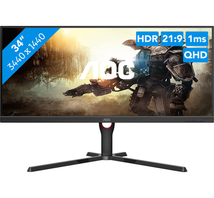 AOC U34G3XM/EU - Coolblue - Voor 23.59u, morgen in huis