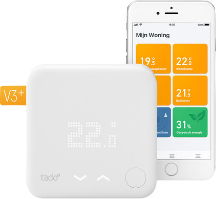 robot liefde Beroemdheid Tado Slimme Thermostaat V3+ bedraad startpakket - Coolblue - Voor 23.59u,  morgen in huis