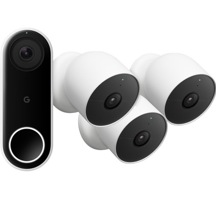Google Nest Doorbell Wired + Google Nest Cam 3-pack