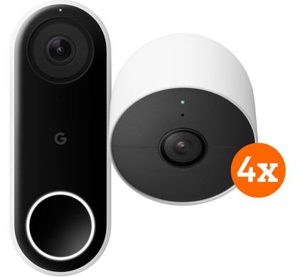 Google Nest Doorbell Wired + Google Nest Cam 4-pack