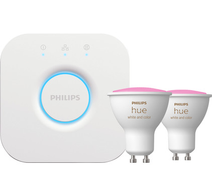 Philips Hue White and Color GU10 Duo pack + Hue Bridge