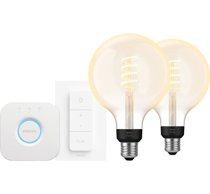 Philips Hue Filament White Ambiance Globe XL 2-Pack Startpakket