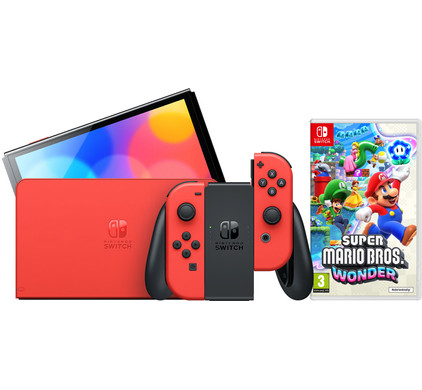 Nintendo Switch OLED Super Mario Edition + Super Mario Bros. Wonder ...
