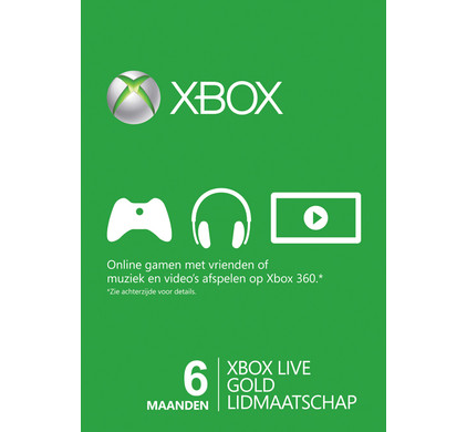 Xbox live 6 clearance month gold membership