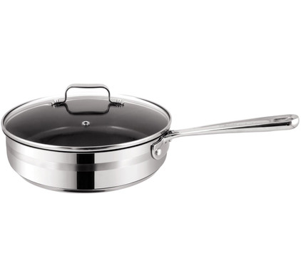 Glad munt Aanzetten Tefal Jamie Oliver Stainless Steel Hapjespan met Deksel 25 cm - Coolblue -  Voor 23.59u, morgen in huis