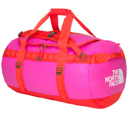 North face store pink duffle bag