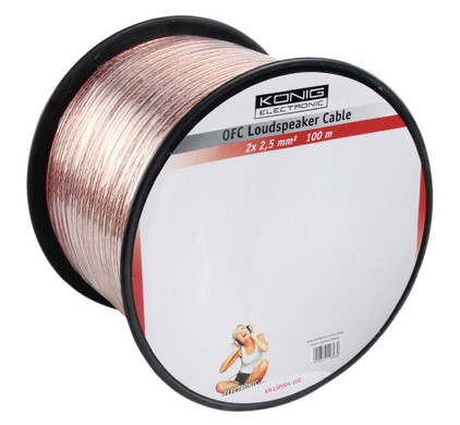 CABLE ALTAVOCES OFC 2X4.0 MM² 100 M KÖNIG KN-LSP005-100