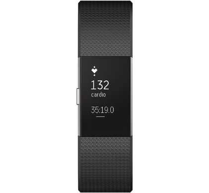 basketbal Tegen Uitbeelding Fitbit Charge 2 Black/Silver - L - Slimme horloges - Coolblue