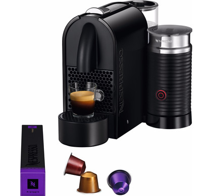 Nespresso U & Milk M130 Zwart Coolblue - Voor 23.59u, morgen huis