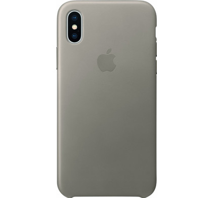 Apple iPhone X Leather Back Cover Taupe - Coolblue - Voor 23.59u, morgen huis