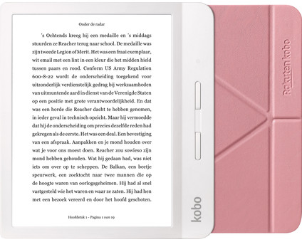 Refurbished Kobo Libra H2O Wit + Sleep Cover Roze