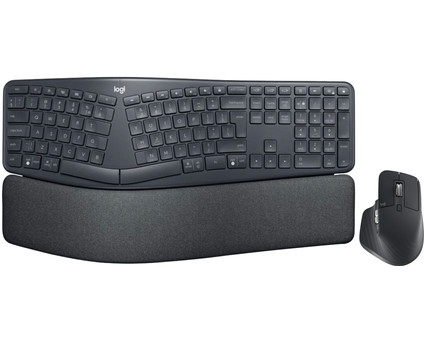 Logitech K860 Ergonomisch Draadloos Toetsenbord QWERTY + Logitech MX Master 3S