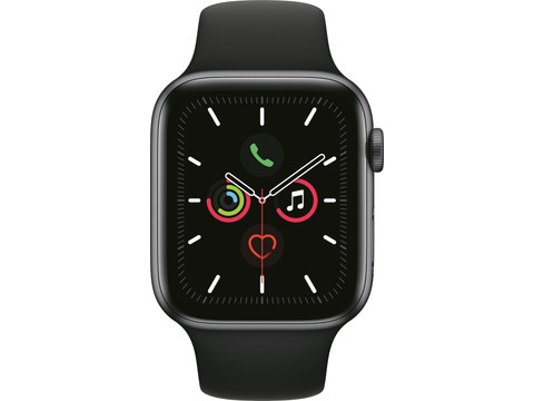 Apple Watch Series 5 44mm Space Gray Aluminium Zwarte Sportband