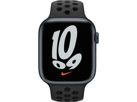 Apple Watch Nike Series 7 45mm Middernacht Aluminium Zwarte