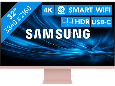 Samsung LS32BM801UUXEN Smart Monitor M8 Roze | Coolblue | Monitoren