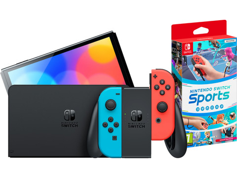 Nintendo Switch OLED Blauw/Rood + Nintendo Switch Sports