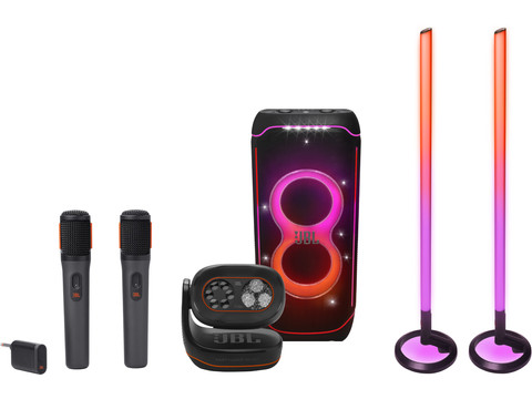 JBL Partybox Wireless Microphone for JBL Partybox Speakers with Wireless Dongle, Stable 2.4GHz Connection, Up to 20 Hours Playtime in Black