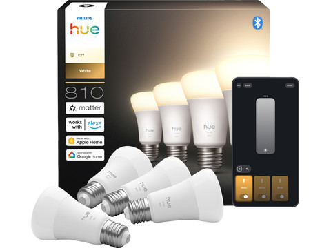 Philips Hue A60 White E27 810lm 4-pack | Coolblue | Smart lampen