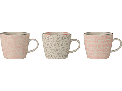 Bloomingville Cécile Set Van 4 Bloomingville Cécile Skål 600ml 4stk, Stentøj - Serveringsskåle - WWW Keramiek Schalen Set