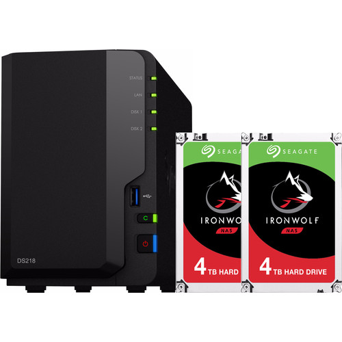 Synology DS218 met 2x Seagate IronWolf 4 TB harde schijf