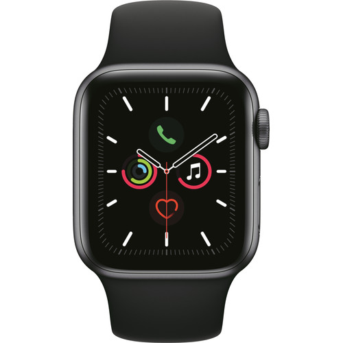 Apple Watch Series 5 40mm Space Gray Aluminium Zwarte Sportband