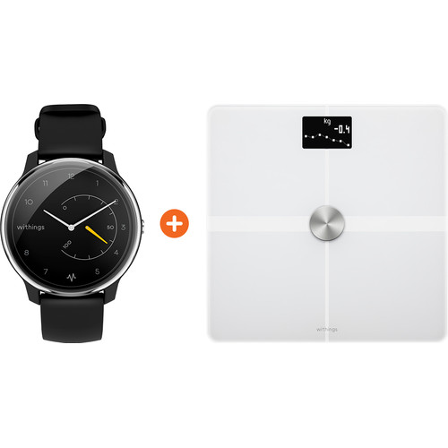 Withings Move ECG Zilver/Zwart + Withings Body + Wit