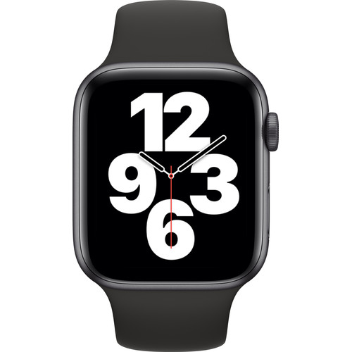 Apple Watch SE 44mm Space Gray Aluminium Zwarte Sportband
