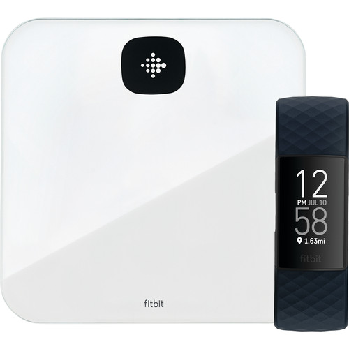Fitbit Charge 4 Staalblauw + Fitbit Aria Air Wit