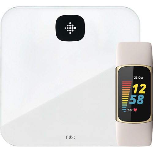 Fitbit Charge 5 Wit/Goud + Fitbit Aria Air Wit