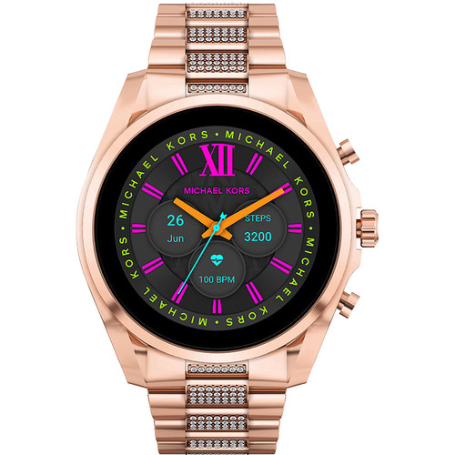 Michael Kors Gen 6 Bradshaw Display MKT5135 Roségoud/Roségoud met steentjes 44mm