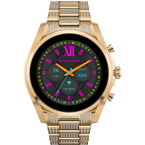 Michael Kors Gen 6 Bradshaw Display MKT5136 Goud/Goud met steentjes 44mm