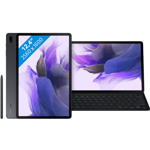 Samsung Galaxy Tab S7 FE 64GB Wifi Zwart + Samsung Toetsenbord Hoes