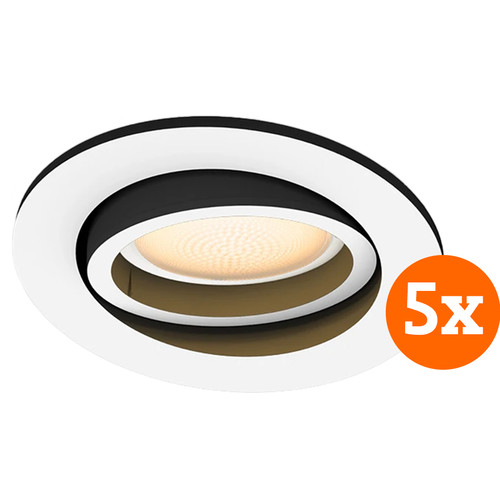 Philips Hue Milliskin inbouwspot White Ambiance rond Wit 5-pack
