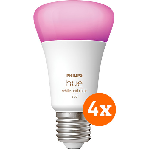 Philips Hue White and Color E27 800lm 4-Pack