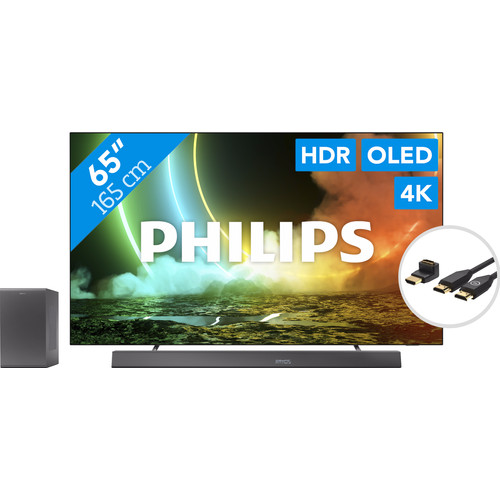 Philips 65OLED706 - Ambilight + Soundbar + HDMI kabel