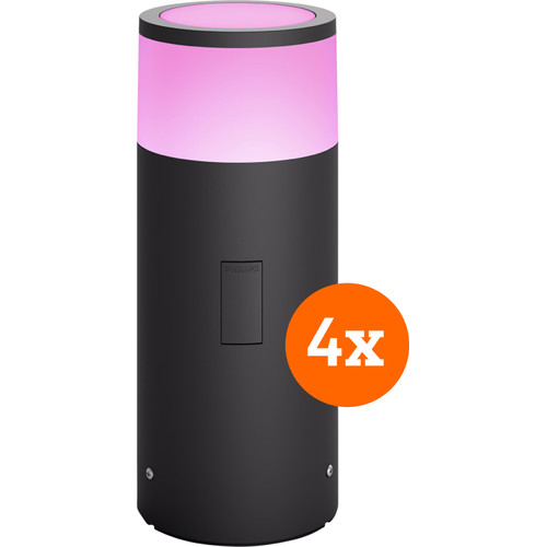Philips Hue Calla sokkellamp White and Color zwart laag 4-pack