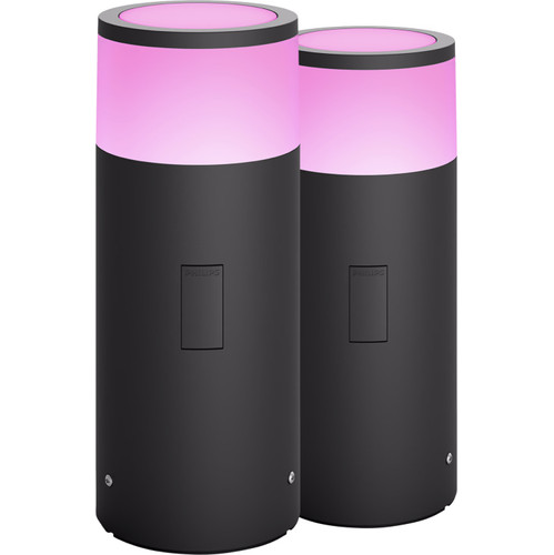 Philips Hue Calla sokkellamp White and Color zwart laag duo pack