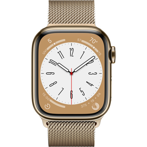 Apple Watch Series 8 4G 41mm Goud Rvs Milanese Polsband