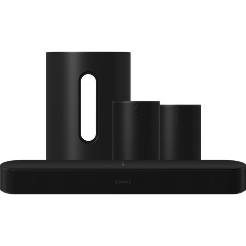 Sonos Beam Gen 2 Zwart + 2x Era 100 Zwart + Sub Mini Zwart