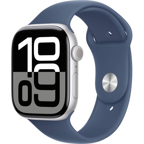Apple Watch Series 10 46mm Zilver Sportband S/M