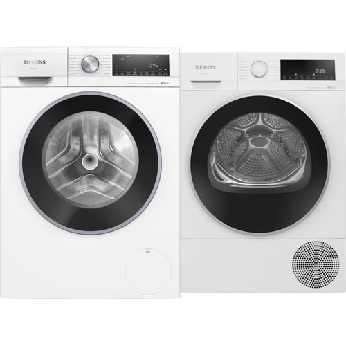 Siemens WG44G2FLNL intelligentDosing + Siemens WQ45G2D5NL: wasmachine en droger naast elkaar
