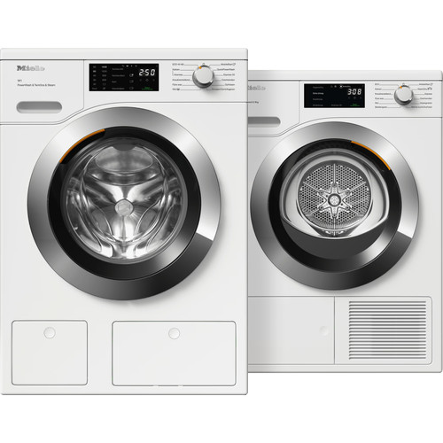 Miele WEG 888 WCS + Miele TEH 788 WP: wasmachine en droger naast elkaar