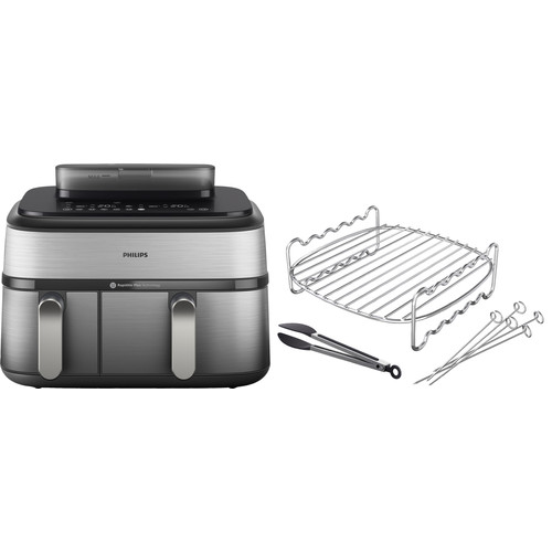 Accessori In Silicone Per Philips Airfryer Dual Basket 3000-5000 – 2 Stampi Piegevoli Da 9L, Antiaderenti E Lavabili In Lavastoviglie