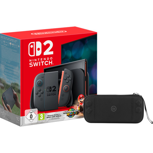 Nintendo Switch 2 + Mario Kart World + BlueBuilt beschermhoes