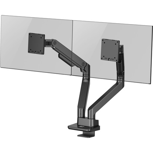 Dual Monitor Stand met Opbergplank FORGING MOUNT Monitor Bureau voor 2 Computer Monitoren 13-27 met in hoogte verstelbaar, draaibaar, kantelen, rotatie, met VESA 75/100mm