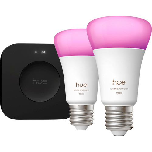 Philips Hue White and Color Starter Pack E27 1100lm 2-pack + Bridge Pro