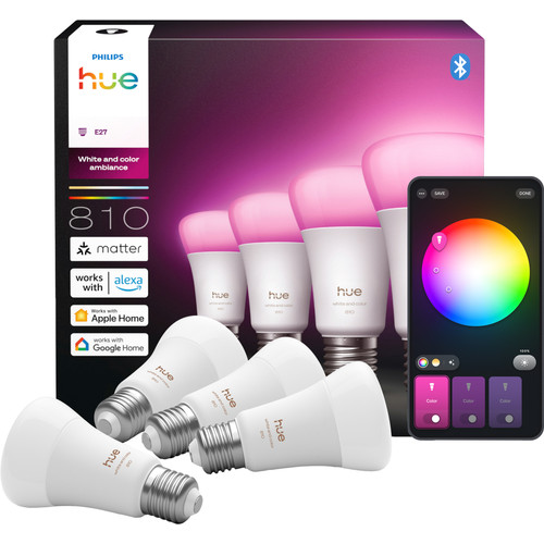 Philips Hue A60 White and Color E27 810lm 4-pack | Coolblue