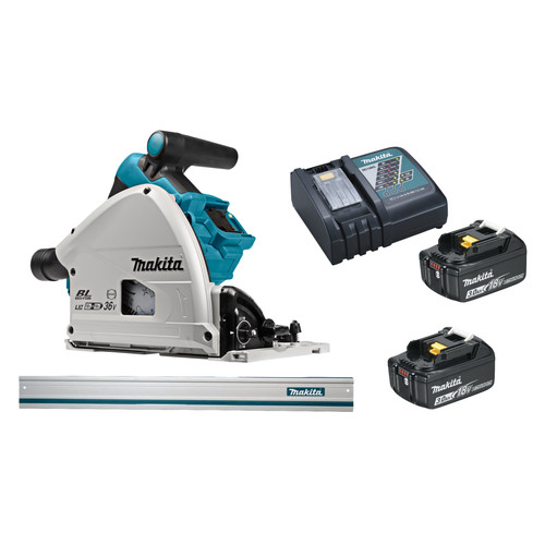 Makita DSP600ZJ 3,0 Ah Accu (2x) Geleiderail Starterspakket