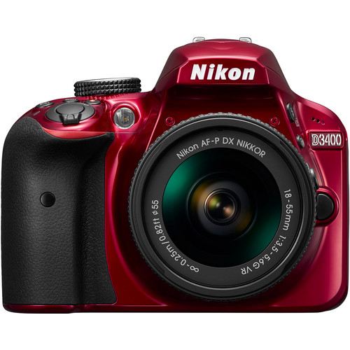 Nikon D3400 Red AF-P + 18-55mm VR | Coolblue | SLR cameras